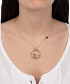 Collane Tavanti Jewels | Collana Luna Pendenti A Cerchio Con Pietre Naturali