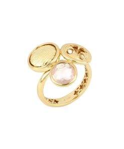 Anelli Tavanti Jewels | Anello Luna Tre Charm Con Quarzo Rosa