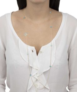 Collane Tavanti | Collana Essenza 100 Cm Turchese E Diamanti