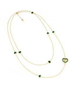 Collane Tavanti | Collana Armonia 100 Cm Malachite E Diamanti