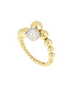 Anelli Tavanti Jewels | Anello Universo Medio Sfere Oro Giallo Lucido E Diamanti