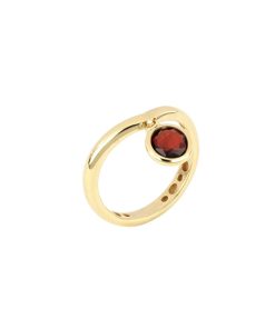 Anelli Tavanti Jewels | Anello Luna Con Charm Con Granato Rosso