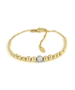 Bracciali Tavanti Jewels | Bracciale Universo Sfere A Scalare Oro Giallo Lucido Centrale Con Diamanti