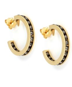 Orecchini Tavanti Jewels | Orecchini Marte Grandi A Cerchio Oro Giallo & Nero