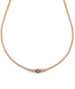 Collane Tavanti Jewels | Collana Universo Sfere A Scalare Oro Lucido Rosa Con Diamanti