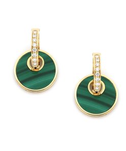 Orecchini Tavanti Jewels | Orecchini Giove Grandi Malachite E Diamanti