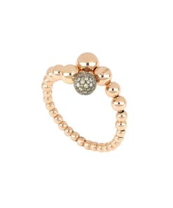 Anelli Tavanti Jewels | Anello Universo Sfere In Oro Rosa Lucido E Diamanti