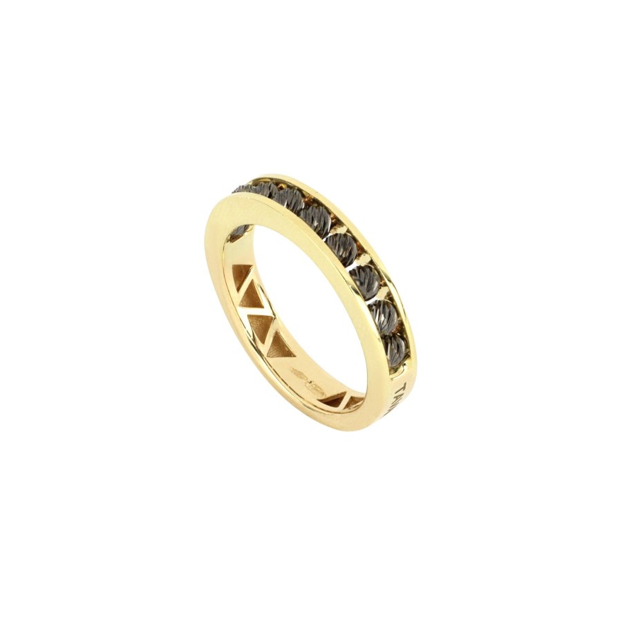 Anelli Tavanti Jewels | Anello Marte Sfere Oro Giallo E Nero