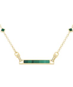 Collane Tavanti | Collana Unica Malachite E Diamanti