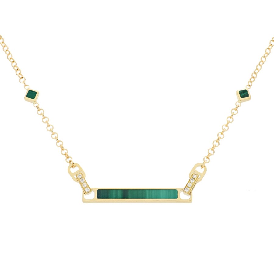 Collane Tavanti | Collana Unica Malachite E Diamanti