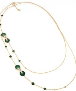 Collane Tavanti Jewels | Collana 120 Cm Giove Malachite E Diamanti