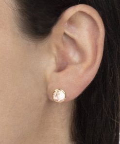 Orecchini Tavanti Jewels | Orecchini Grandi Luna Con Quarzo Rosa