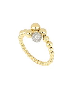 Anelli Tavanti Jewels | Anello Universo Sfere In Oro Giallo Lucido E Diamanti