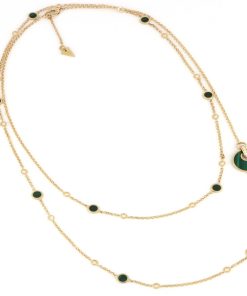 Collane Tavanti Jewels | Collana 90 Cm Giove Malachite E Diamanti