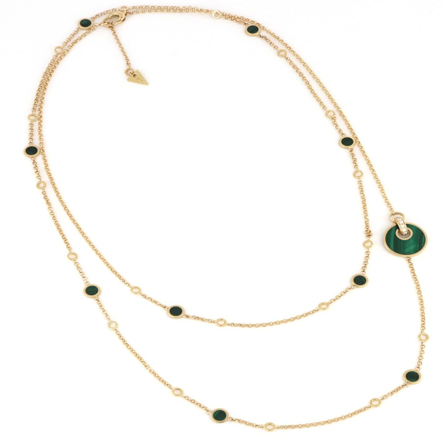 Collane Tavanti Jewels | Collana 90 Cm Giove Malachite E Diamanti