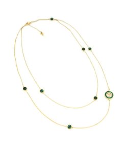 Collane Tavanti | Collana Essenza 100 Cm Malachite E Diamanti