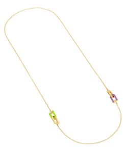 Collane Tavanti Jewels | Collana Lunga Legami Smalto Verde/Lilla