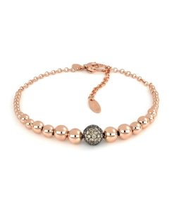 Bracciali Tavanti Jewels | Bracciale Universo Medio Sfere A Scalare Oro Rosa Lucido Con Diamanti