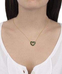 Collane Tavanti | Collana Armonia Malachite E Diamanti