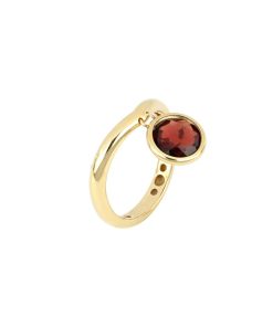 Anelli Tavanti Jewels | Anello Luna Con Charm Grande Granato Rosso