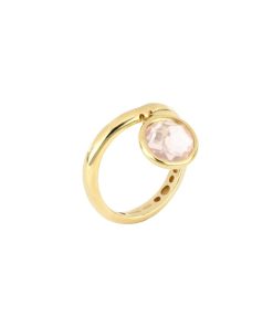 Anelli Tavanti Jewels | Anello Luna Con Charm Grande Quarzo Rosa