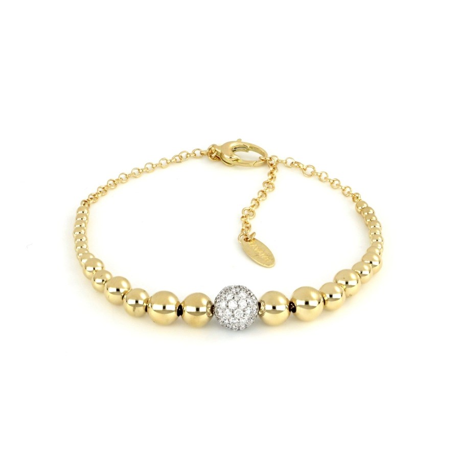 Bracciali Tavanti Jewels | Bracciale Universo Medio Sfere A Scalare Oro Giallo Lucido Con Diamanti