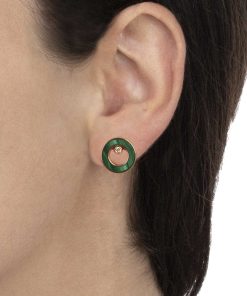 Orecchini Tavanti | Orecchini Essenza Malachite E Diamanti