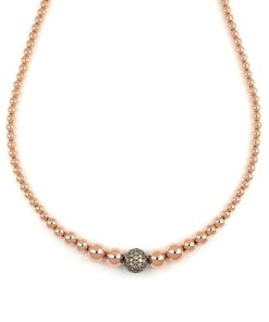 Collane Tavanti Jewels | Collana Universo Grande Con Sfere A Scalare Oro Lucido Rosa Con Diamanti