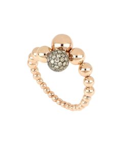 Anelli Tavanti Jewels | Anello Universo Medio Sfere Oro Rosa Lucido E Diamanti