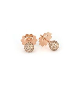 Orecchini Tavanti Jewels | Orecchini Universo Punto Luce In Oro Rosa E Diamanti Brown