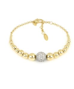 Bracciali Tavanti Jewels | Bracciale Universo Grande Con Sfere A Scalare Oro Giallo Lucido Con Diamanti