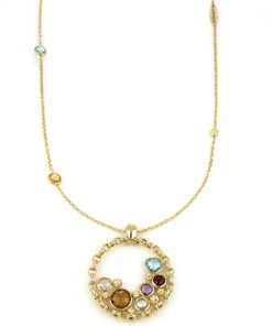 Collane Tavanti Jewels | Collana Lunga Con Pendente A Cerchio E Pietre Naturali Luna