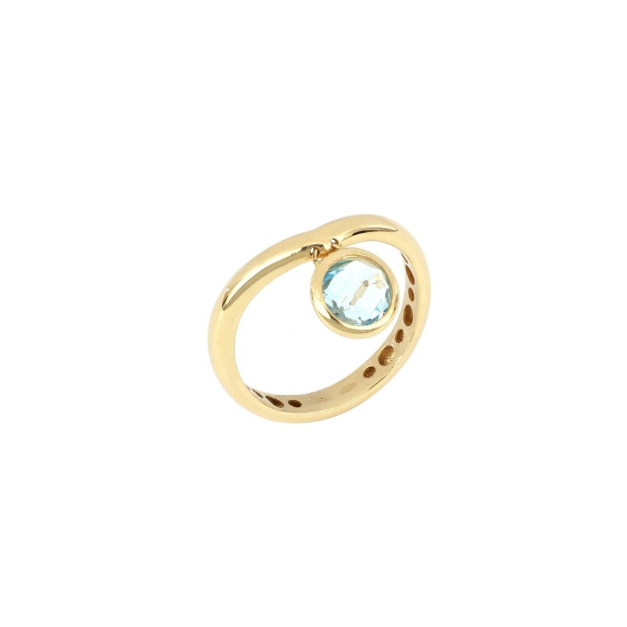 Anelli Tavanti Jewels | Anello Luna Con Charm Topazio Azzurro