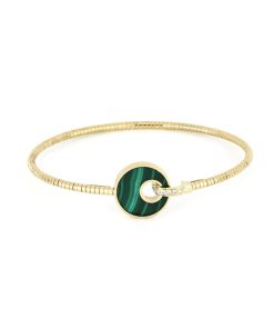 Bracciali Tavanti Jewels | Bracciale Rigido Giove Malachite E Diamanti