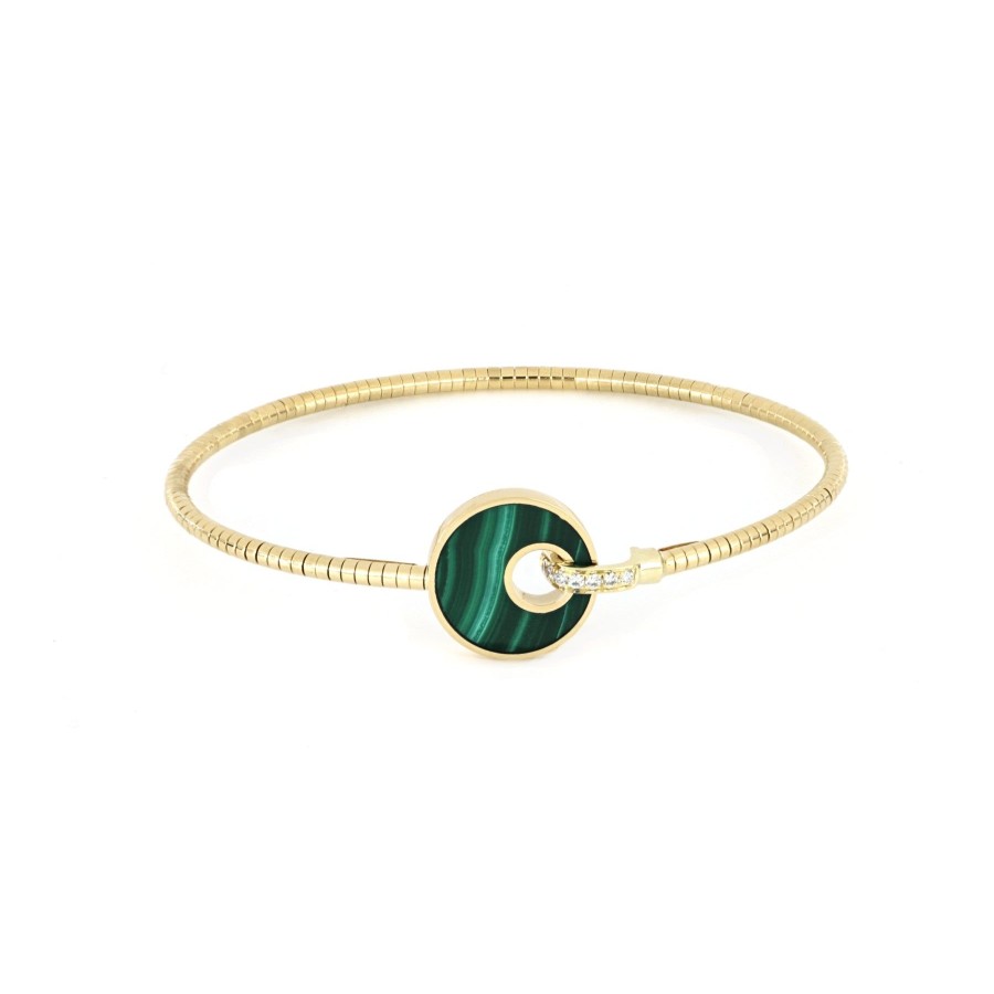 Bracciali Tavanti Jewels | Bracciale Rigido Giove Malachite E Diamanti