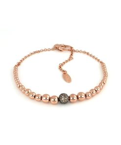 Bracciali Tavanti Jewels | Bracciale Universo Sfere A Scalare Oro Rosa Lucido Centrale Con Diamanti