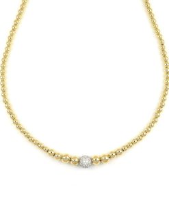 Collane Tavanti Jewels | Collana Universo Media Sfere A Scalare Oro Lucido Giallo E Diamanti