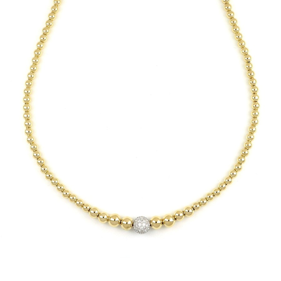 Collane Tavanti Jewels | Collana Universo Media Sfere A Scalare Oro Lucido Giallo E Diamanti