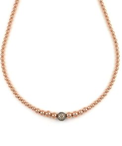 Collane Tavanti Jewels | Collana Universo Media Sfere A Scalare Oro Lucido Rosa E Diamanti