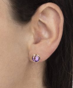 Orecchini Tavanti Jewels | Orecchini Grandi Luna Con Ametista Viola